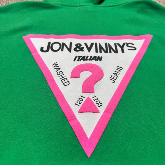 Guess USA x Jon & Vinny's Italian Green Hoodie Sweatshirt Made in USA Medium NEW - Picture 11 of 12